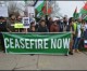 Marching through the streets, protestors called for a ceasefire Marching through the streets, protestors called for a ceasefire