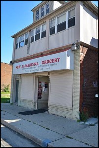 The New Al-Madeena Grocery, located at 2220 Caniff, was one of six Hamtramck markets raided today by federal and state investigators in connection with food stamp fraud.