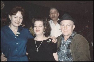 Fun at the old Port Bar: From left to right, Mimi Kent, unknown patron, Al Kent in background and Stanley Malenko.