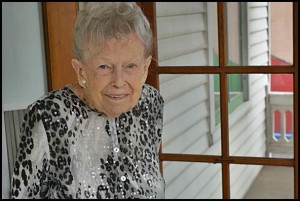 Marie Rzeszutek just turned 100 years old. She has lived in the same house on Charest for 93 years.