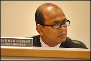 Councilmember Mohammed Hassan is recuperating from injuries he suffered from a head-on collision. He was not at fault.