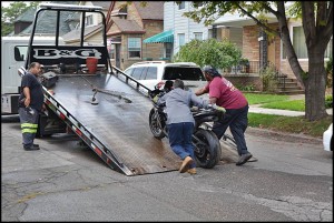 The man's motorcycle was confiscated.