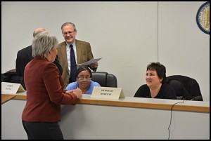 It’s likely that the Hamtramck Receivership Transition Advisory Board will have a say in whether City Manager Katrina Powell (left) will remain on the job after her contract expires this June.